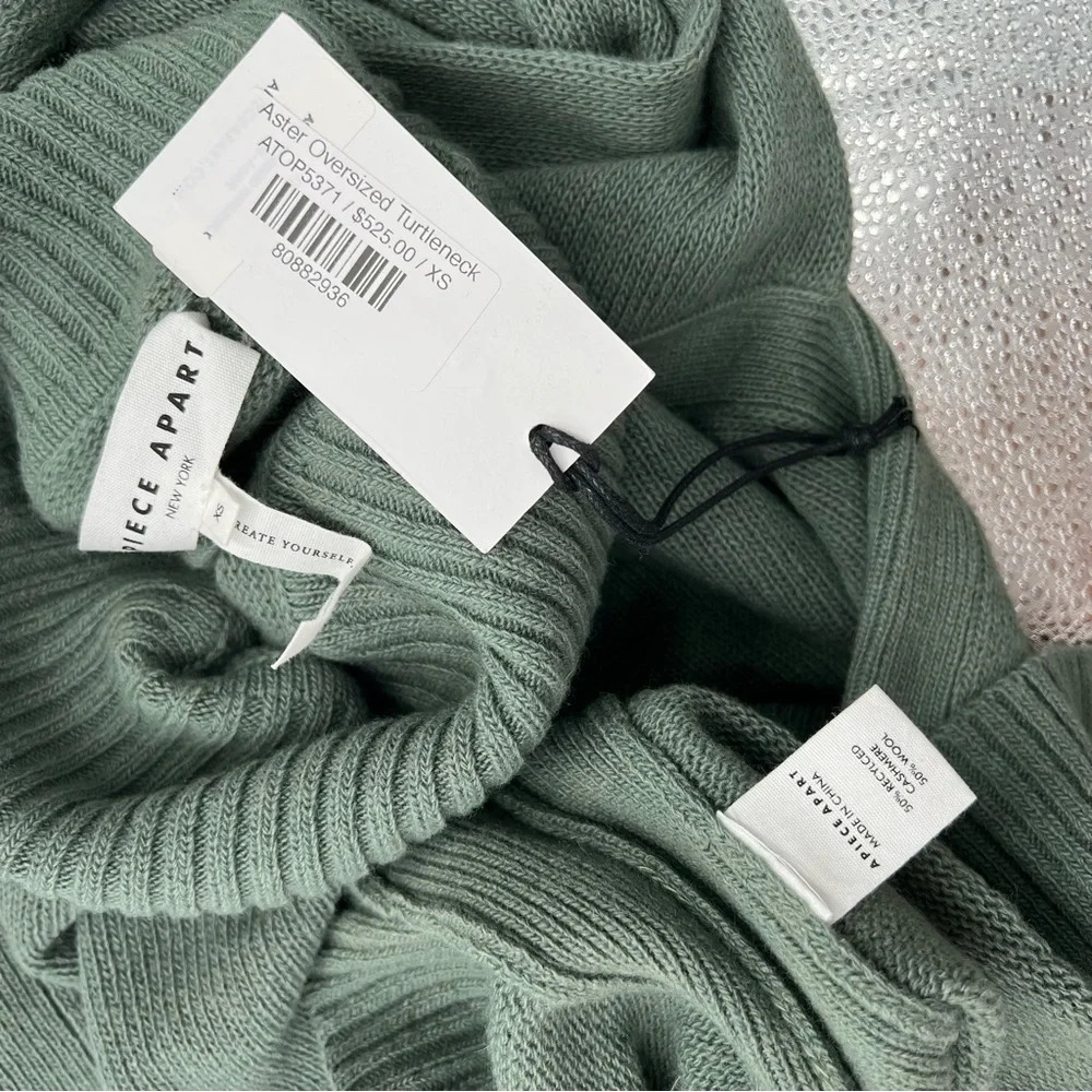 NWT Apiece Apart Aster Oversized Turtleneck Wool Cashmere Sweater Pullover XS S - Picture 10 of 16